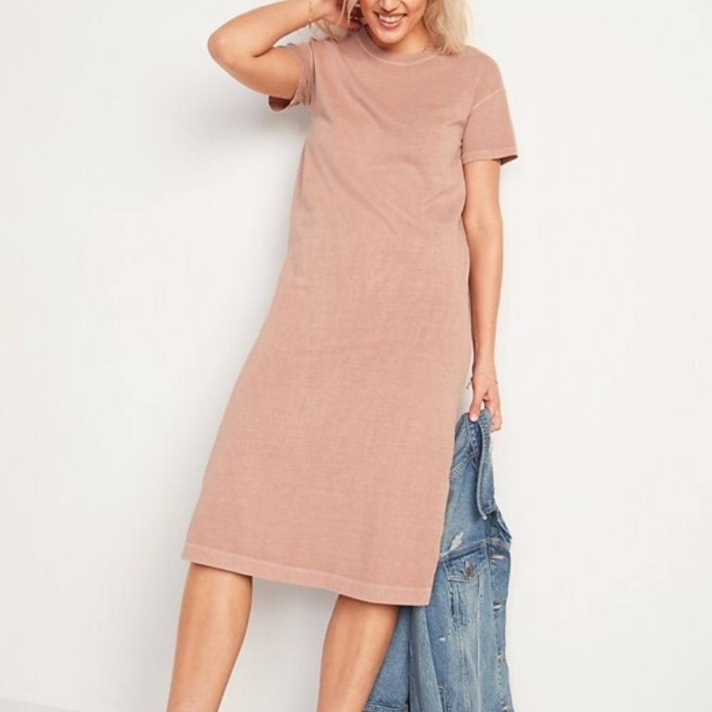 Vintage Garment-Dyed MIDI T-Shirt Dress